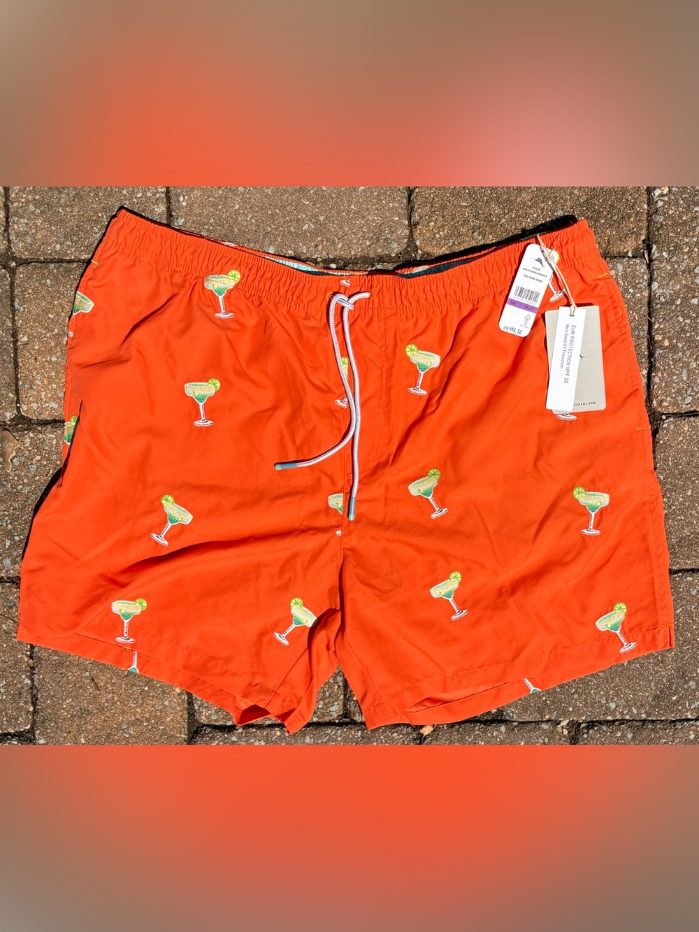 NEW Tommy Bahama Men's 2XL XXL Naples Marina Margarita Orange Swim Trunks Shorts
